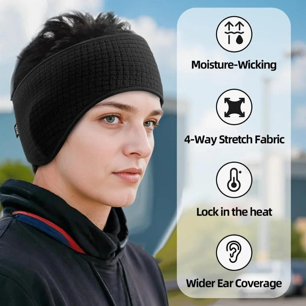 Winter Ear Warmers 3 Pcs Fleece Unisex Headbands for Running Ski Cycling